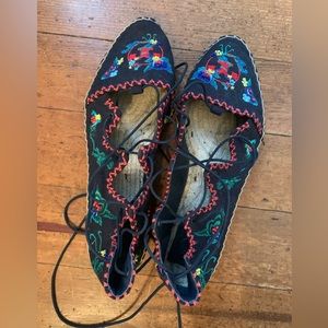 Tory Burch Embroidered and Beaded Flats